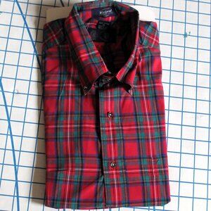 Kenneth Gordon Vintage Red Plaid Button Down Shirt, Medium